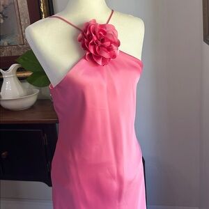 ANTONIO MELANI Pink Maxi Dress with Floral Detail